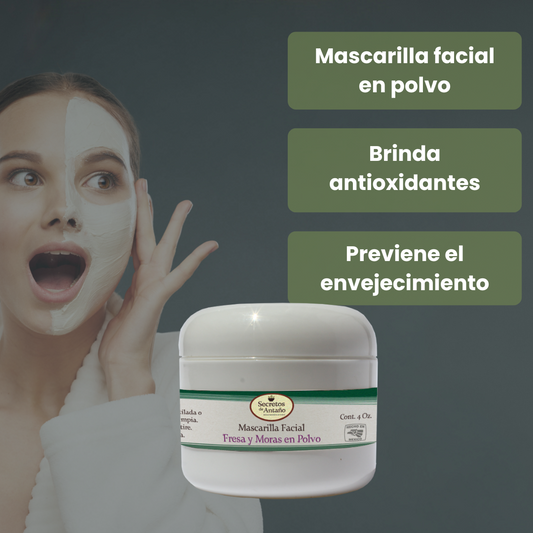 Mascarilla en Polvo Fresa y Moras - 4 Oz